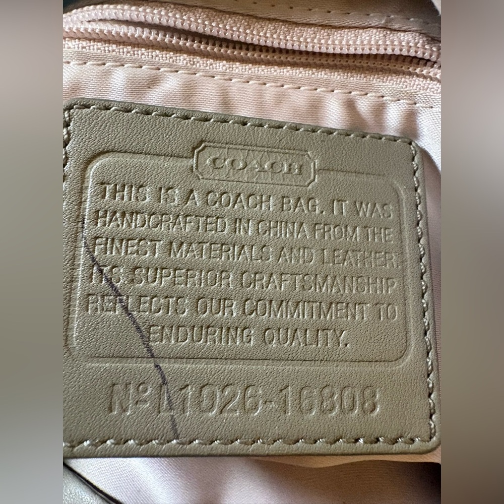 Coach Kristin SOFT Leather Hobo Champagne Taupe Grey Convertible Crossbody Bag - Picture 7 of 13